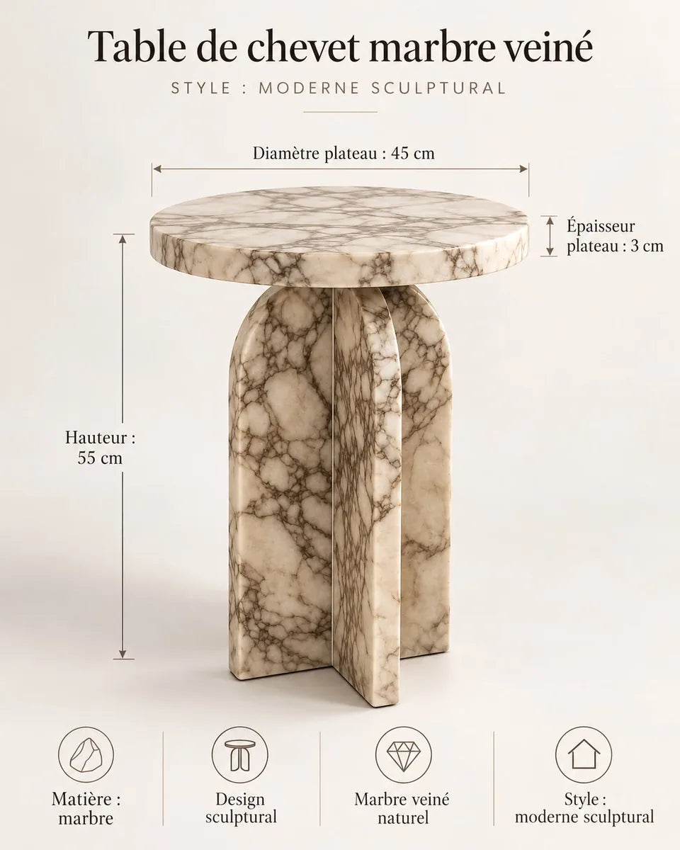 Concept M039 — chevet rond sculptural ; planche de conception non vérifiée.