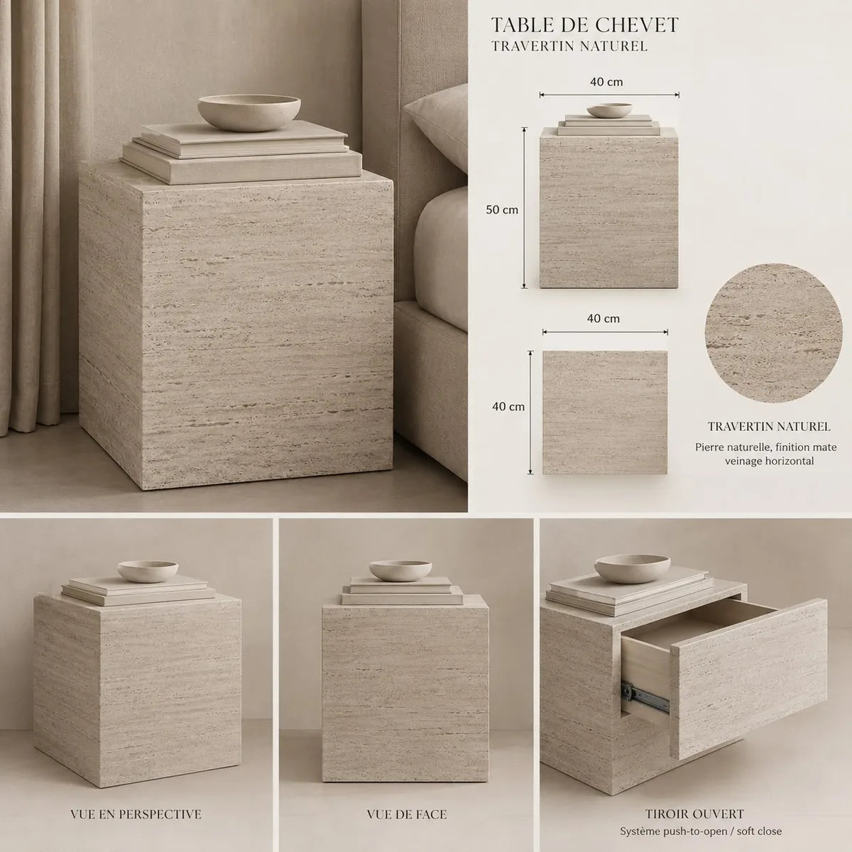 Concept M041 — chevet bloc à tiroir