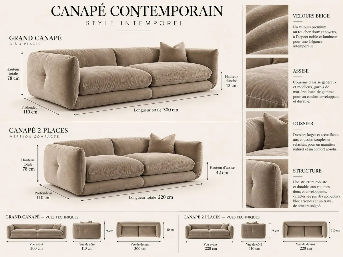 Concept M008 — canapé droit 