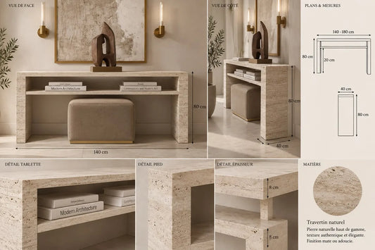 Concept M033 — console avec niche ; planche de conception non vérifiée.