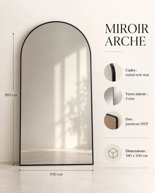 Concept M043 — miroir arche ; planche de conception non vérifiée.